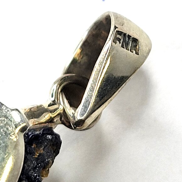 Azurite Malachite Pendant Statement Blue Rocks Pendant - Picture 5 of 16